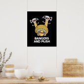 Poster Bangers Et Mush Drôle Anglais Pun De Nourriture Da (Cuisine)