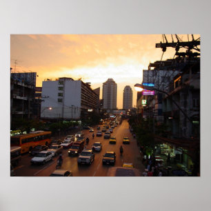 Poster Bangkok au coucher du soleil