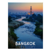 Poster Bangkok: La Ciudad de los Templos - Río y Skyline  (Devant)