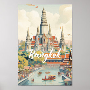 Poster Bangkok Thaïlande célèbre lieu de voyage
