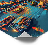 Poster Bangkok Thaïlande Illustration de voyage d'art Vin (Coin)