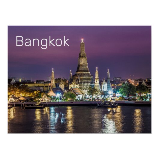 Poster Bangkok Wat Arun Sunset BKK Thaïlande Souvenir (Devant)