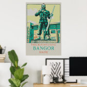 Poster Bangor Maine USA, Paul Bunyan Statue (Bureau à domicile)