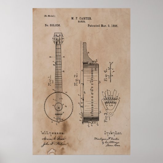 Poster Banjo vintage (Devant)