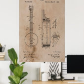 Poster Banjo vintage (Bureau à domicile)