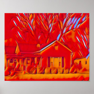 Poster Banlieue Rouge Flamboyante