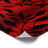 Poster Bannière Ajouter âge Anniversaire Fête Rouge Damas (Coin)