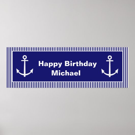 Poster Bannière Ancre personnalisée (Devant)