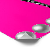 Poster Bannière Anniversaire Hot rose Lipstick Zebra Leop (Coin)