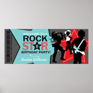 Poster Bannière Anniversaire Rock Star