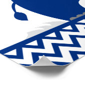 Poster Bannière Baby shower bleu gris de la marine élépha (Coin)