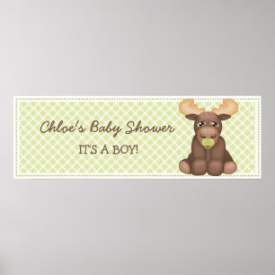 Poster Bannière Baby shower d'orignal