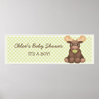 Poster Bannière Baby shower d'orignal