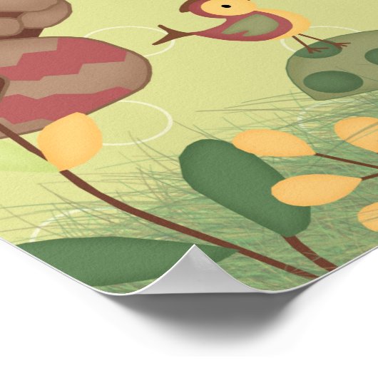 Poster Bannière Baby shower forestier enchanté (Coin)