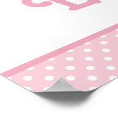 Poster Bannière Baby shower points roses (Coin)