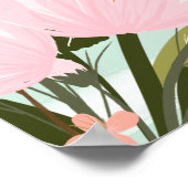 Poster Bannière Baby shower rose et vert menthe (Coin)