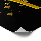 Poster Bannière célébration d'anniversaire noir or (Coin)