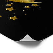 Poster Bannière célébration d'anniversaire noir or (Coin)