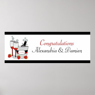 Poster Bannière Customisée Fête des mariées ou Fiançaille