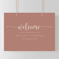 Bannière d'accueil de fête de fiançailles en terre