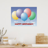 Poster Bannière d'anniversaire à ballons (Cuisine)