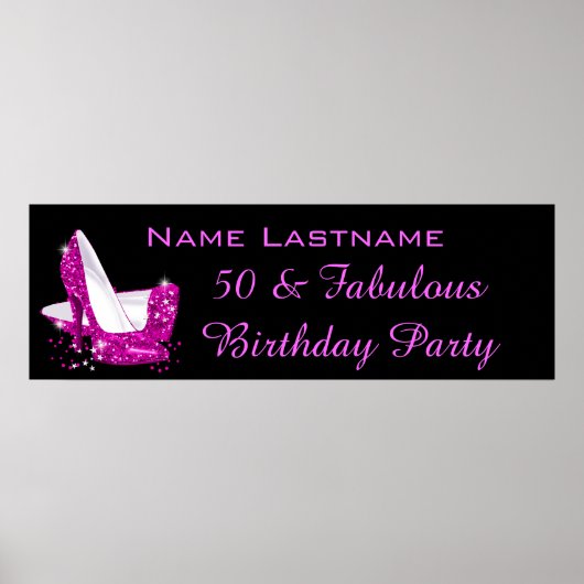 Poster Bannière d'anniversaire Chaussures à talons hauts (Devant)