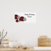 Poster Bannière d'anniversaire de coccinelles (Cuisine)