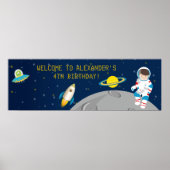 Poster Bannière d'anniversaire de l'astronaute spatial (Devant)
