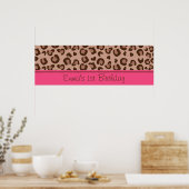 Poster Bannière d'anniversaire de Pink Cheetah (Cuisine)