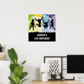 Poster Bannière d'anniversaire de trampoline pour enfants (Bureau à domicile)