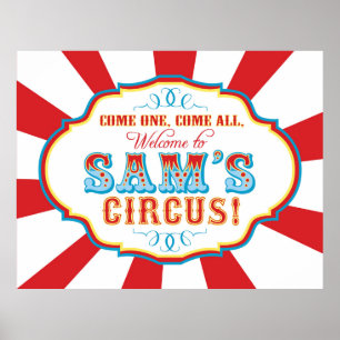 Poster Bannière d'anniversaire du Carnaval Cirque pour Sa