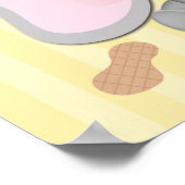 Poster Bannière d'anniversaire éléphant bébé mignon & cac (Coin)