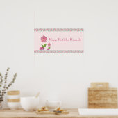 Poster Bannière d'anniversaire Papillons dames roses (Cuisine)