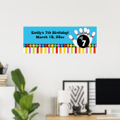 Poster Bannière d'anniversaire rétro pour les points et l (Bureau à domicile)
