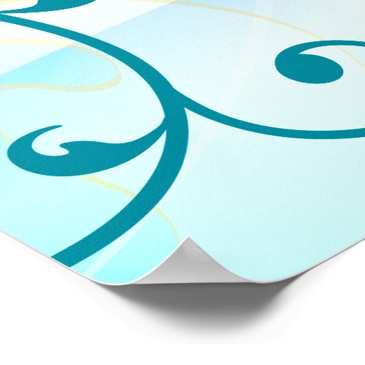 Poster Bannière d'anniversaire turquoise Blue Swils Sweet (Coin)