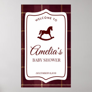 Poster Bannière de Baby Shower Cheval à Bascule Personnal
