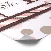 Poster Bannière de Baby shower de points TWINS Rose Taupe (Coin)