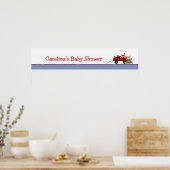 Poster Bannière de Baby shower Little Red Wagon (Cuisine)