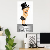 Poster Bannière de Baby shower mignonne Little Man (Bureau à domicile)