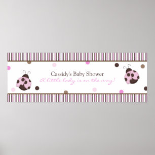 Poster Bannière de Baby shower Mod Ladybug