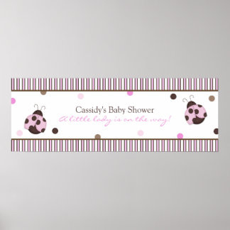 Poster Bannière de Baby shower Mod Ladybug
