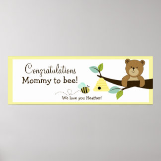 Poster Bannière de Baby shower personnalisée pour l'ours