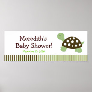 Poster Bannière de Baby shower personnalisée pour tortue