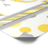 Poster Bannière de Baby shower POINTS JAUNES JAUNE FILLE (Coin)