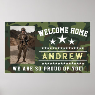 Poster Bannière de bienvenue militaire à la maison - Gard