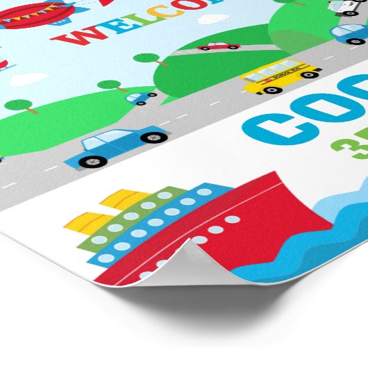 Poster Bannière de bienvenue pour anniversaire sur le thè (Coin)