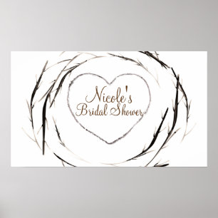 Poster Bannière de couronne de branches de brindilles rus