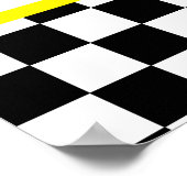 Poster Bannière de départ de course noir et blanc (Coin)