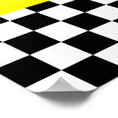 Poster Bannière de départ de course noir et blanc (Coin)