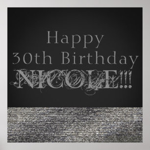 Poster Bannière de fête à paillettes Modern Glam Sparkle 